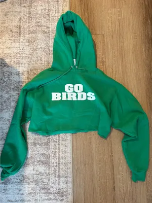 Philadelphia NFL Eagles cropped green hoodie thumbnail 1