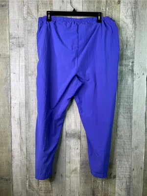 L.L. Bean Large Nylon Blue Capri Cropped Pants Stretch Drawstring Waistband thumbnail 2