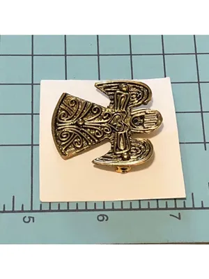 Vintage Pewter Angel Brooch Pin with Heart thumbnail 2