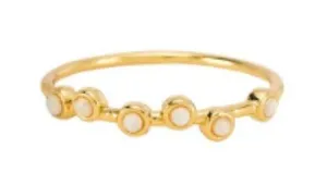 Five and Two New  Scattered Opal Gold Tone Serena Stacking Ring Size 6 thumbnail 1