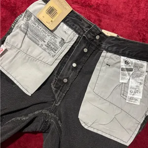 Levi's Charcoal Distressed‎ Denim Shorts thumbnail 5