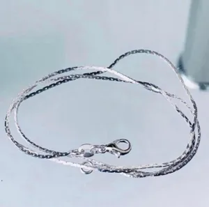 Brand New 18" Inches Sterling Silver Soft Bone Necklace thumbnail 2