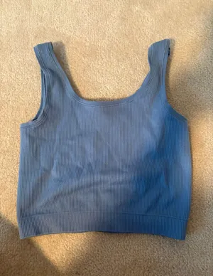 Blue Ribbed Athleta Top thumbnail 1