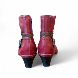 Rockport Cobb Hill Women’s Leather Ankle Boots – Size 7M | Wine/Burgundy thumbnail 4