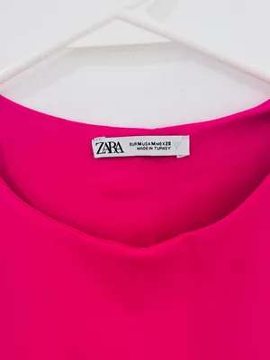ZARA y2k 90s Hot Pink One-Piece bodysuit thumbnail 2
