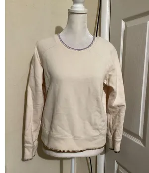 Madewell Sweatshirt Womens Small Shrunken Crewneck Pullover Cozy Purple Stitch thumbnail 2