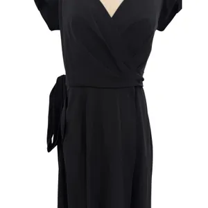 Diane Von Furstenberg Peyton Wrap Dress Puff Sleeve Knee Length Black 4 thumbnail 3
