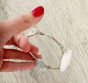 Wire Wrapped Bangle Bracelet Silver thumbnail 4
