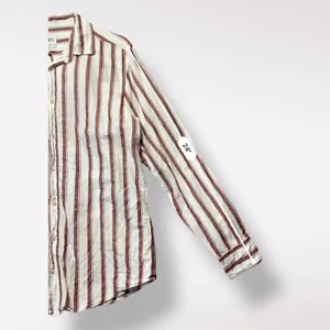 Zara Relaxed Fit Striped Long Sleeve Shirt Womens Size M Brown White‎ thumbnail 6