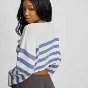 Garage Blue and White Striped Sweater thumbnail 6