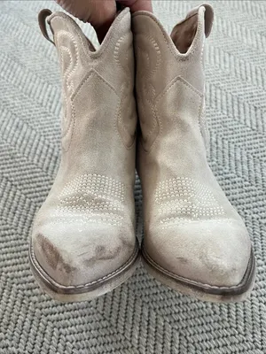 Ovyé by Cristina Lucchi sand suede texan ankle boots. thumbnail 5