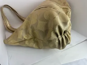 Coach Poppy Op Art Glam Tote Gold Metallic Ja Handbag thumbnail 9