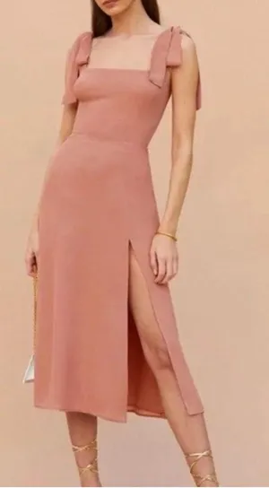 Reformation Twilight Midi Dress in Praline Mauve Pink Womans 8 thumbnail 1