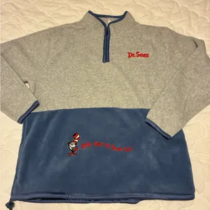 Dr. Seuss Blue and Gray Fleece Jacket thumbnail 1
