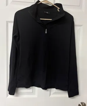 Bogner Sport Womens Black Quarter Zip Pullover Mock Neck Active Top Size Large thumbnail 1