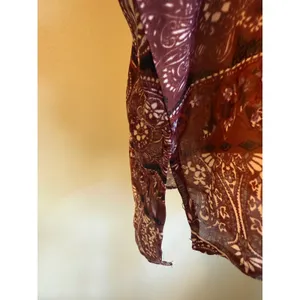 Daytrip Buckle XL Red Black Paisley Sheer Henley Blouse NWT boho whimsigoth Retr thumbnail 6
