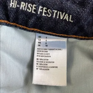 American Eagle Blue Hi-Rise Festival Jean Shorts thumbnail 4