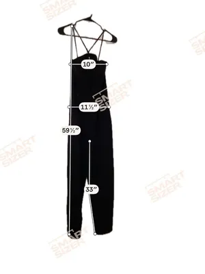 Elegant Sundae Women’s Romper Strap Black Casual Wide Leg Pockets Medium thumbnail 2