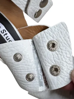Like New Acne Studios Leather Pica Bamboo Heel Ankle Wrap Sandals White Size 5 thumbnail 13