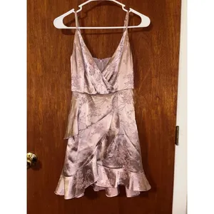 Altar’d State Floral Satin Layered Dress Womens XS thumbnail 2