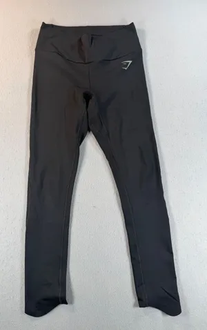 Gymshark Womens High Waisted Leggings Black Athletic Yoga Pants Small thumbnail 1