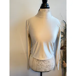 Babaton Womens Mock Neck Long Sleeve Top‎ Champagne Gold Shine thumbnail 2