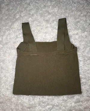 Green Ribbed Tank Top Size L thumbnail 3