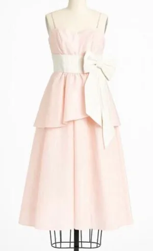 GUNNE‎ SAX By Jessica Mcclintock Pink Long Dress Size 6 Bow Asymmetrical Ruffle thumbnail 1