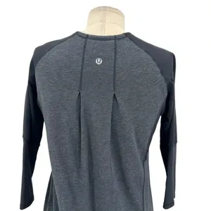 Lululemon Spincity Top Long Sleeve Zip Tee Layer Heathered Black Gray Size 6 thumbnail 7