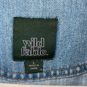 Wild Fable Womens Distressed Long Sleeve Button Denim Jean Jacket‎ Blue Large thumbnail 5