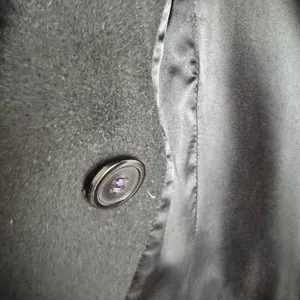 Women’s Outerwear Winter Black Fur Trim Cashmere Wool Long Coat Size M thumbnail 8