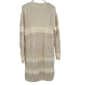 Lovestitch Size Small Cardigan Cream Open Front Duster Long Sleeve‎ Chunky Knit thumbnail 2