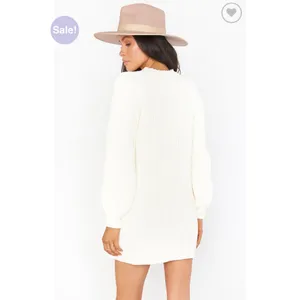 Show Me Your MuMu | Dixon Chenille‎ Ivory Sweater Medium Dress - Retail $158 thumbnail 4