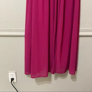 Lulus Pink Magenta Long Sleeve Maxi Formal Bridesmaid Dress Womens XS Faux Wrap thumbnail 5