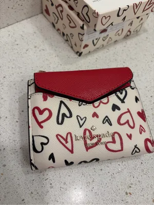 Kate Spade Staci Scribble Hearts Small Wallet Card Case Set W/Box KA629 New thumbnail 5
