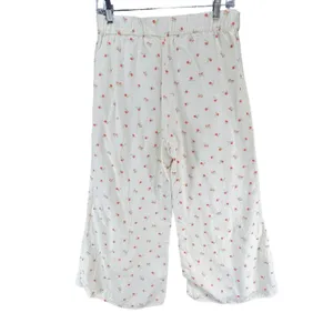 Anthropologie Feather Bone Wide Leg Talise Pants 4 Cream‎ Red Fruit Print Crop thumbnail 5