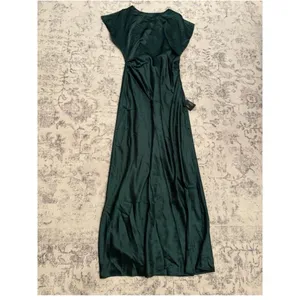 Lulus Captivating Presence Cowl Back Satin Maxi Dress small Green Formal NWT thumbnail 5