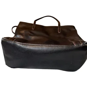 Chaps Black Faux Leather Tote Shoulder Bag Large Textured Purse Work Shopper thumbnail 6