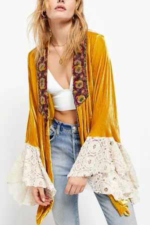 Free people stunning Wanderlust velvet jacket thumbnail 3