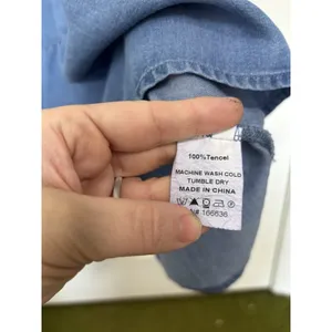 Anthropologie Kindred Chambray Embroidered Denim Mini Dress S Ruffle Hem Prairie thumbnail 8
