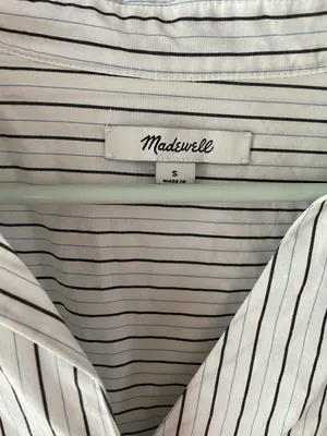 Madewell Courier Button-Back Shirt in Pure Stripe Size Small thumbnail 5