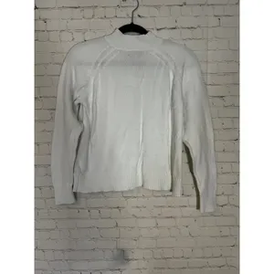 Quince White 100% Organic Cotton Mock Neck Raglan‎ Sweater Womens XS SHWDC01 thumbnail 2