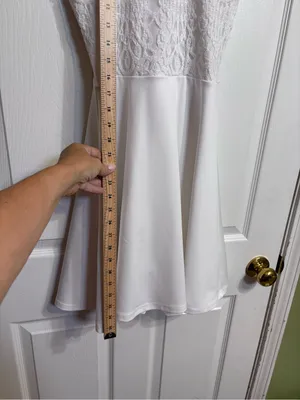 Missguided White Lace Halter Skater Dress Rush Week Bridal Wedding EUC Size S thumbnail 5