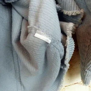 Zara Oversized Corduroy Trucker Jacket Womens XS Baby Blue Raw Hem Gorpcore 90s thumbnail 14
