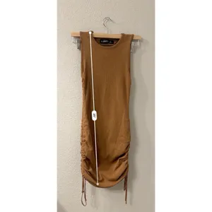 Lioness Women Bodycon Brown Dress Sleeveless Round Neck‎ Knee Length Size S thumbnail 5