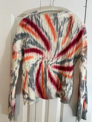 Entro Tie Die Cable Knit Crewneck Sweater thumbnail 2