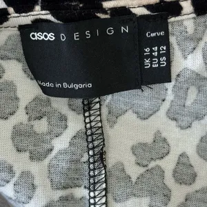 Asos Design Leopard Print Tiered‎ Babydoll Mini Dress Size 12 Ruffle Sleeve thumbnail 7