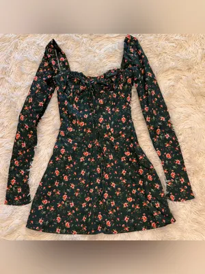 NEW House of CB MALIKA Green Floral Corset‎ long sleeve Mini Dress sz XS thumbnail 7