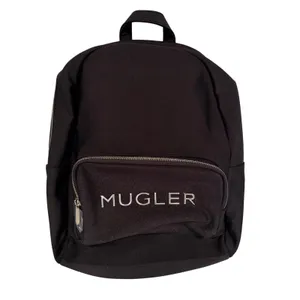 Mugler‎ Logo Backpack Travel School Bag Women's Black 15" x 13" Quiet Luxury NEW thumbnail 3