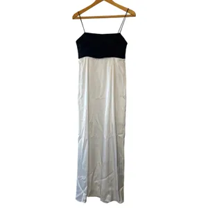Alice + Olivia NWT Lilita Black & White Satin Maxi Slip Dress‎ Size 4 thumbnail 5